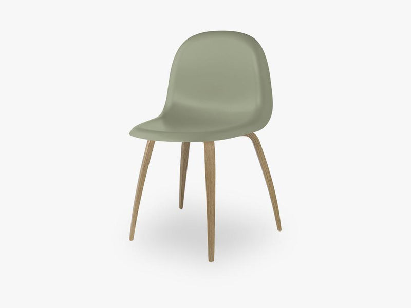 3D Dining Chair - Un-upholstered Oak base, Mistletoe Green shell