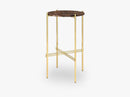 TS Console - Round - Dia 40 Brass base, marble brown top