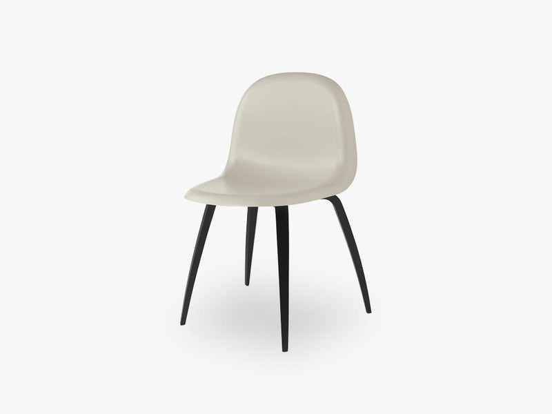 3D Dining Chair - Un-upholstered Black Stained Beech base, Moon Grey shell