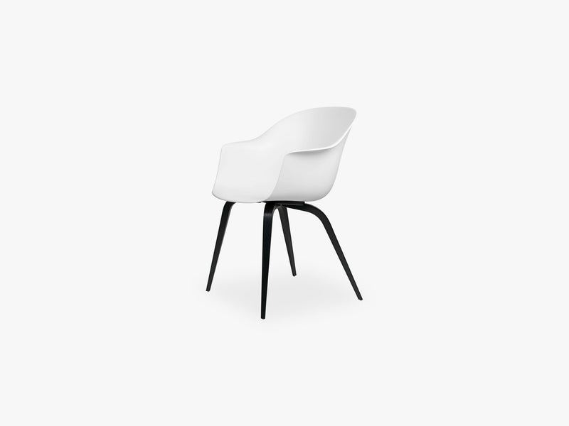 Bat Dining Chair - Skal m Wood base - Black Stained Beech Semi Matt, Pure White