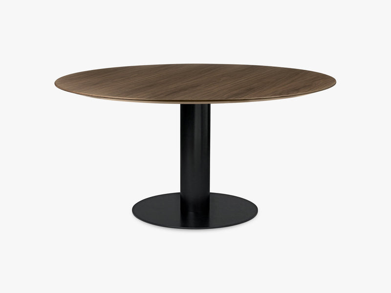 GUBI 2.0 Dining Table - Round - Ø150 - Black base, Walnut top