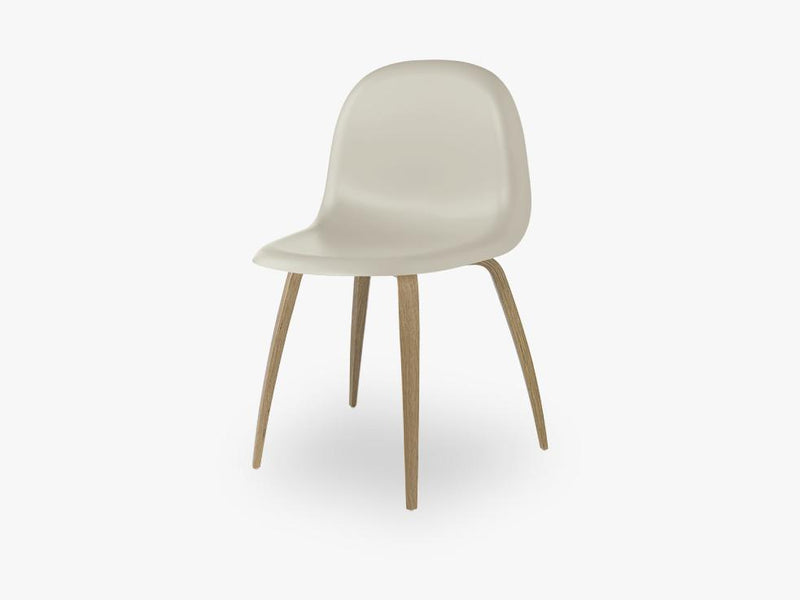 3D Dining Chair - Un-upholstered Oak base, Moon Grey shell