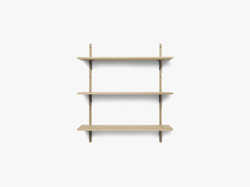 Sector Shelf T/W - Oak - Black Brass