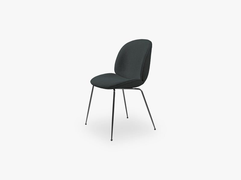 Beetle Dining Chair (Fully), Black Chrome, Grp 02, Light Bouclé, GUBI (0028)