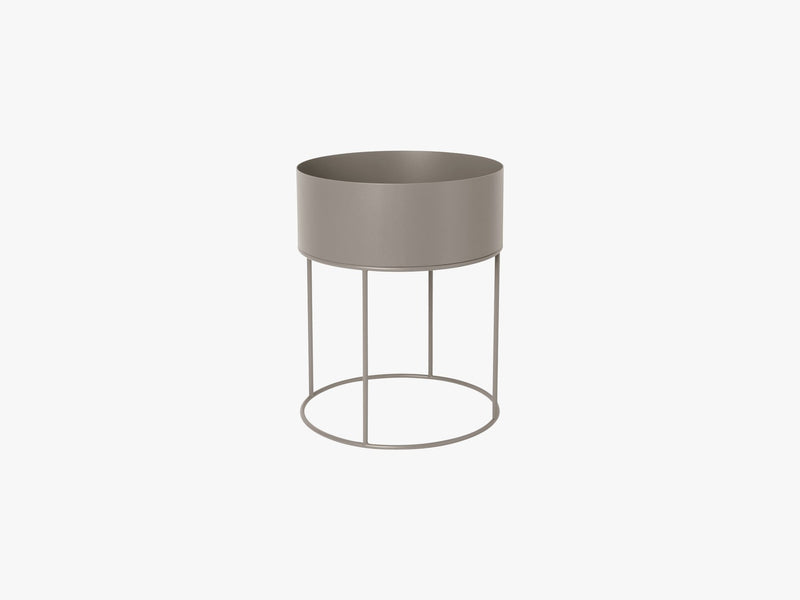 Plant Box - Round, Warm Grey