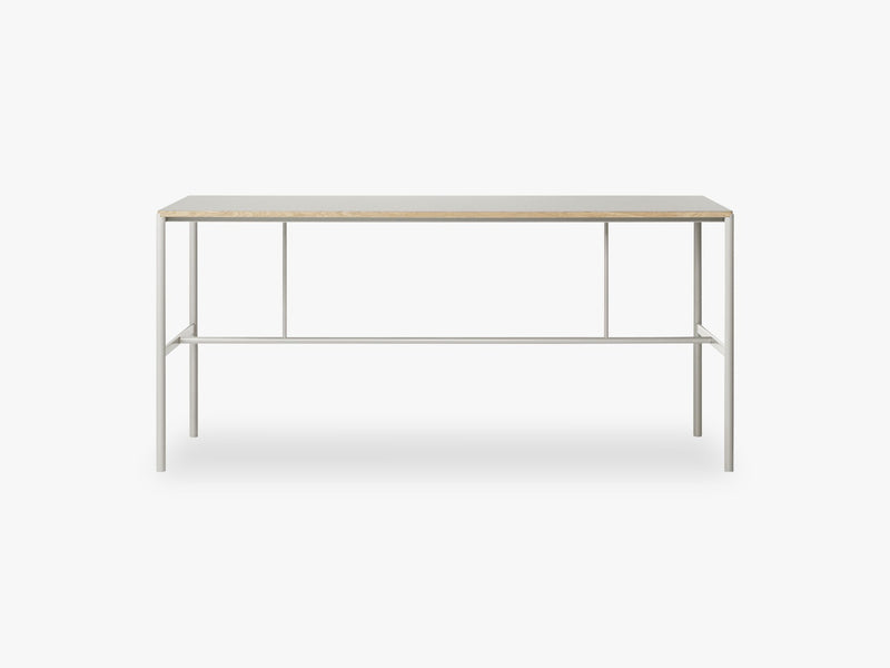 Mies High Table H1, Light Grey/Grey Linoleum Oak