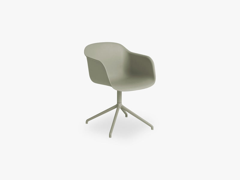 Fiber Armchair - Swivel Base WO Return - Normal Shell, Dusty Green/Dusty Green