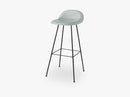 3D Bar Stool - Un-upholstered - 75 cm Center Black base, Nightfall Blue shell