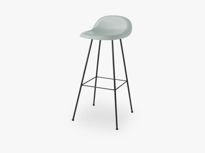 3D Bar Stool - Un-upholstered - 75 cm Center Black base, Nightfall Blue shell