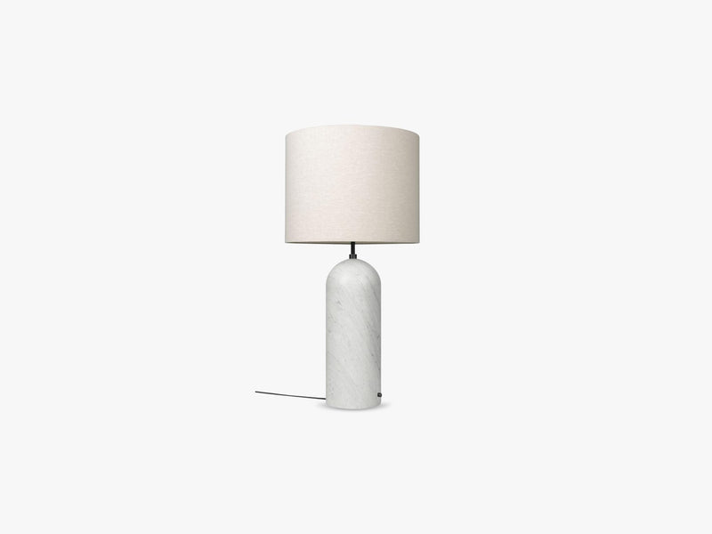 Gravity Floor Lamp - XL Low - White Marble base, Canvas