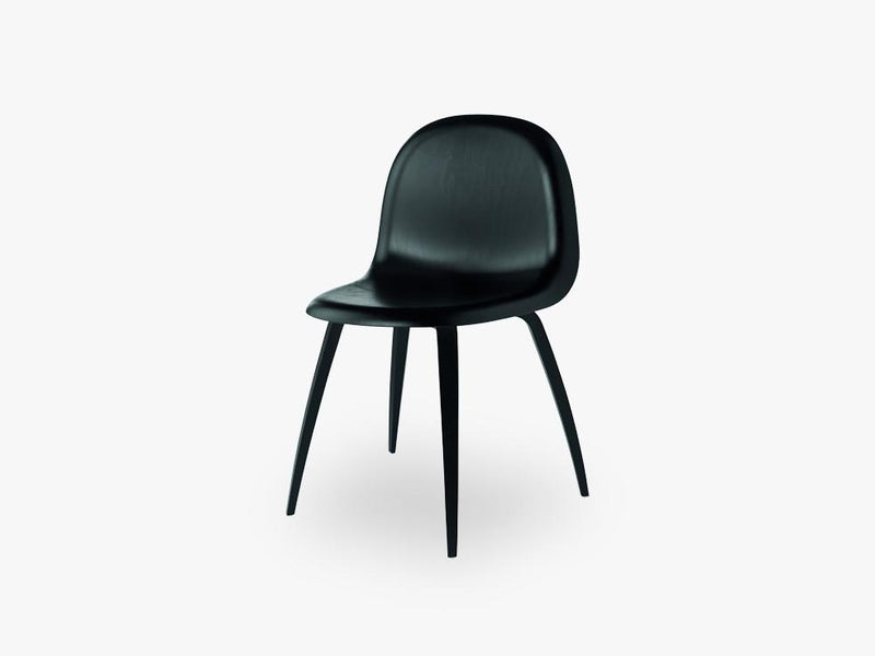 3D Dining Chair - Un-upholstered Black Stained Beech base, Black Stained Beech shell