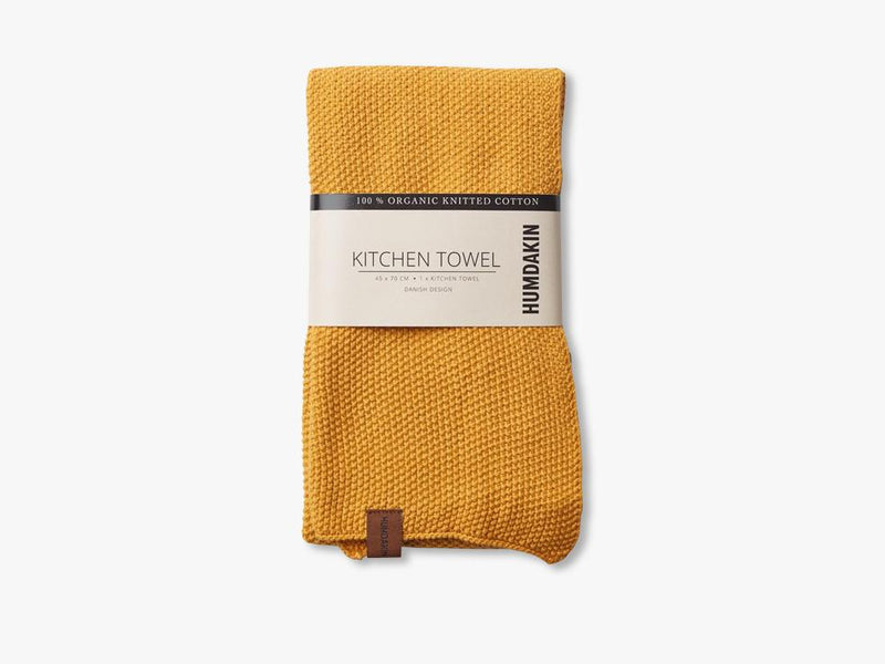 Knitted Kitchen Tea Towels, Yellow fall