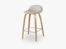 3D Counter Stool - Un-upholstered - 65 cm Oak base, Moon Grey shell