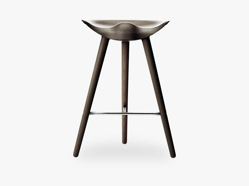 ML 42, counter stool, brown oiled oak / stainless steel