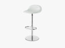 3D Bar Stool - Un-upholstered - 75 cm Swivel Chrome base, White Cloud shell