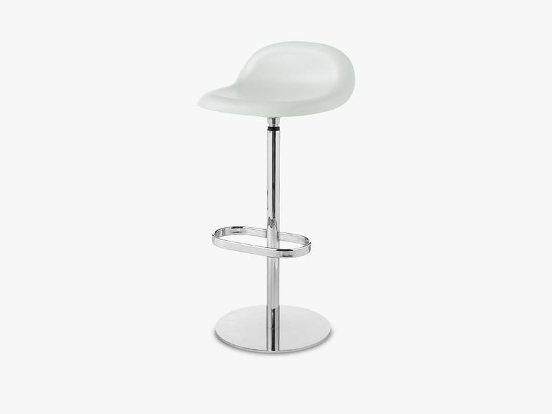 3D Bar Stool - Un-upholstered - 75 cm Swivel Chrome base, White Cloud shell