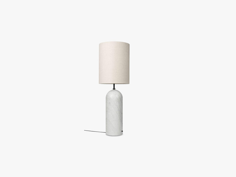 Gravity Floor Lamp - XL High - White Marble base, Canvas