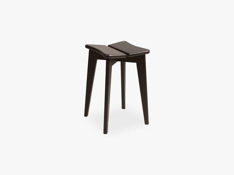 Tre?fle Stool, Brown/Black Stained Oak Lacquered